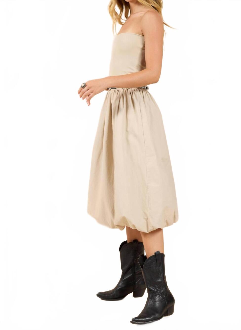 NEW SADIE & SAGE happier now strapless tube bubble dress in ash - Picture 5 of 10